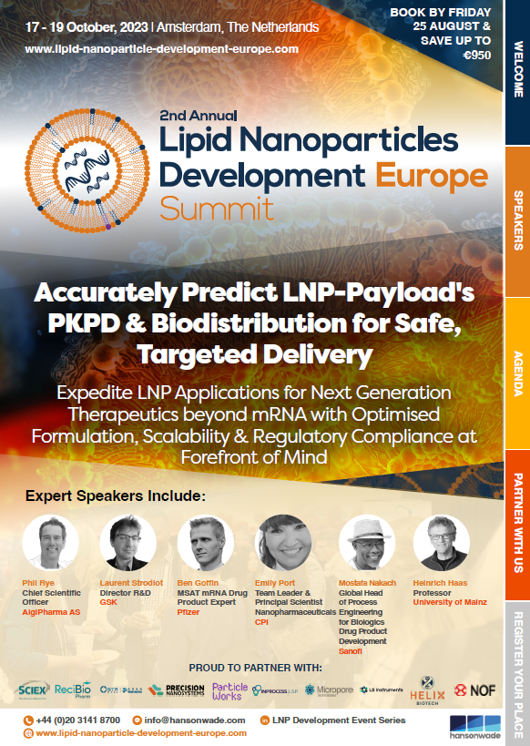 2nd Lipid Nanoparticle Development Summit Europe - Full Event Guide